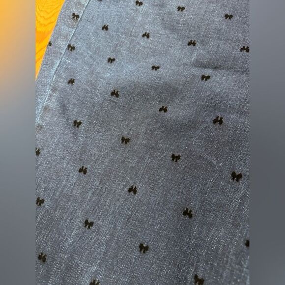 NWT Talbots Dark Denim Jeggings With Flocked Bows - Picture 5 of 8